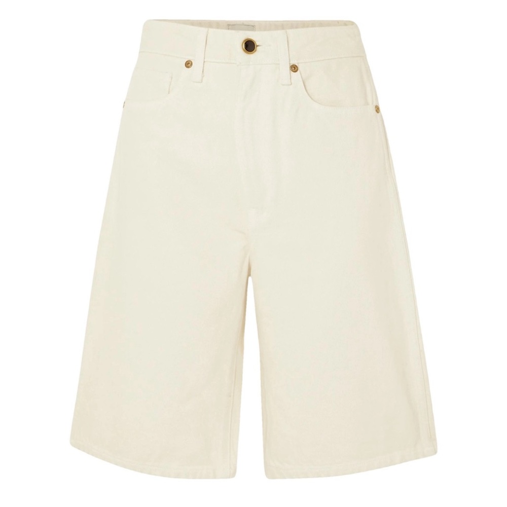 NWT Khatie Mitch Denim Shorts in Ivory